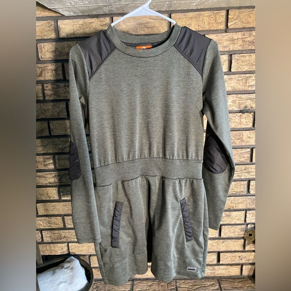 Merrell long sleeve olive green dress